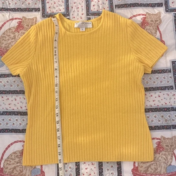 Vintage St. John yellow ribbed shirt - Picture 6 of 7